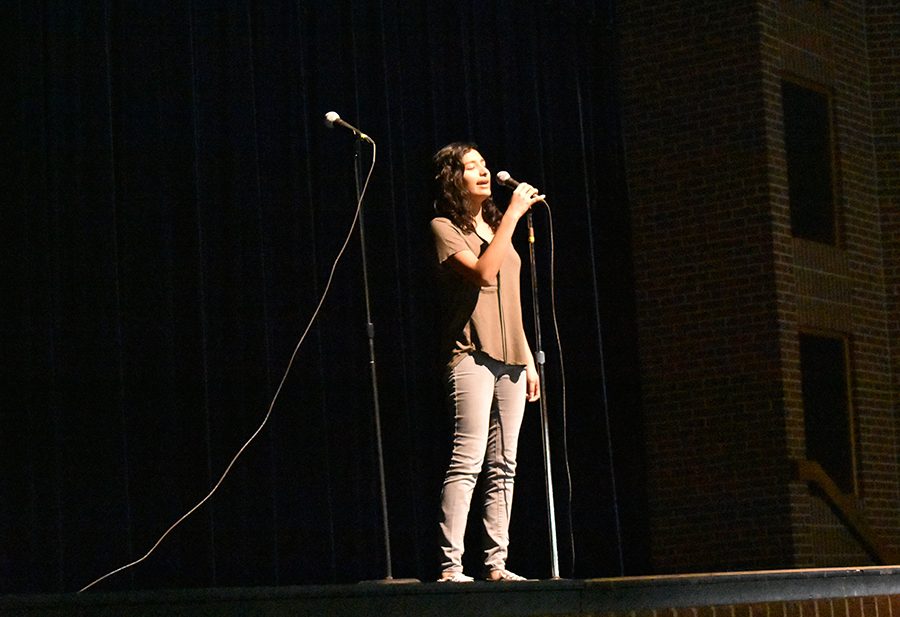 Kaitlyn Aguilar, a sophmore, was the second to preform. 