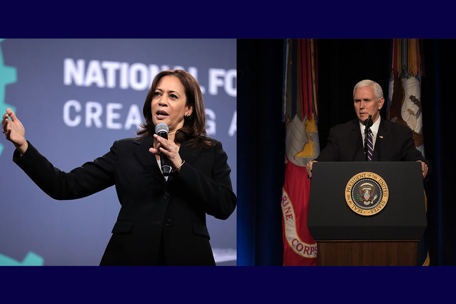 U.S. Senator Kamala Harris speaking with attendees at the 2019 National Forum on Wages and Working People hosted by the Center for the American Progress Action Fund and the SEIU at the Enclave in Las Vegas, Nevada.

U.S. Vice President Mike Pence speaks during a Missile Defense Review in the Pentagon Auditorium, Washington, D.C., Jan. 17, 2019.