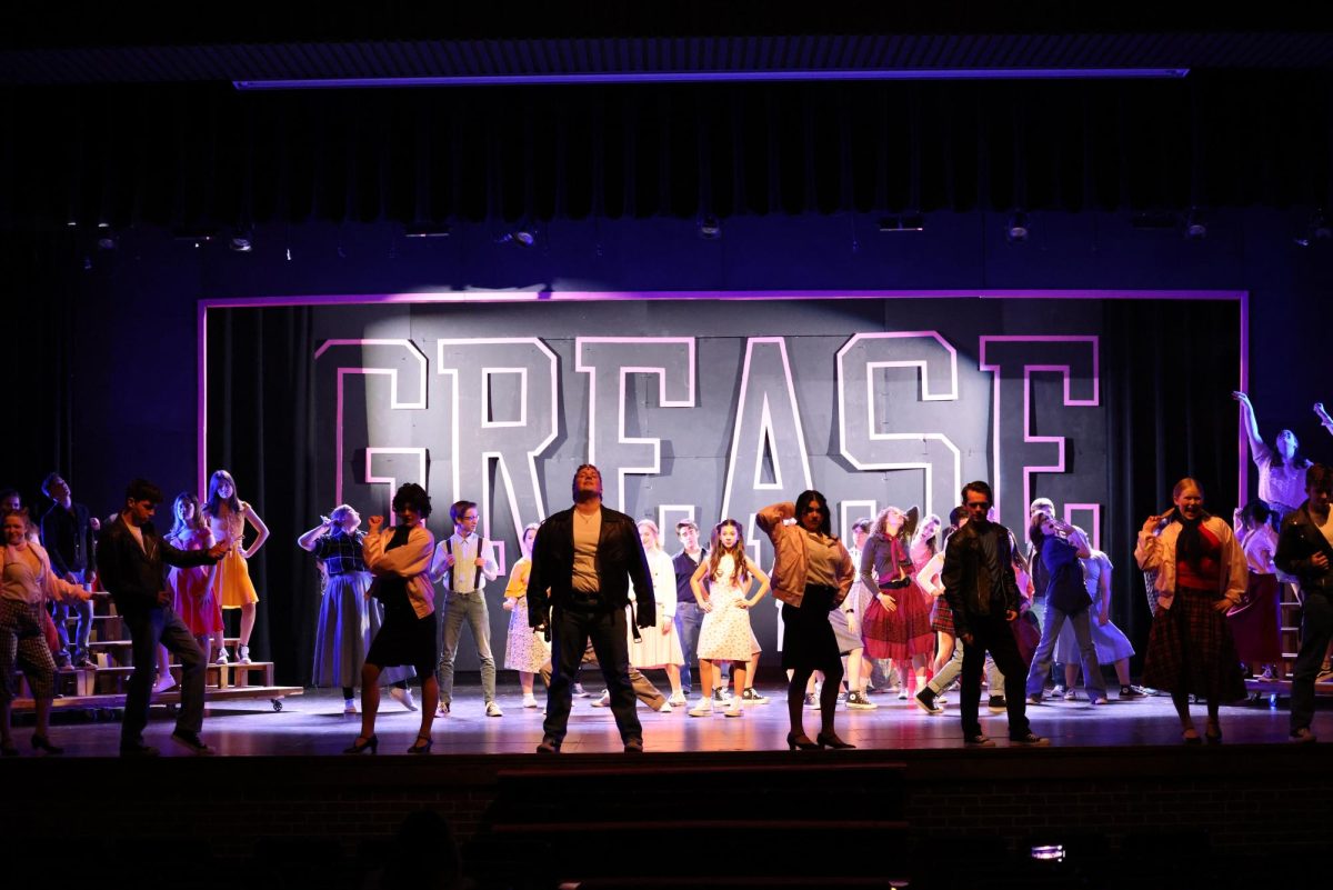 Theater students do a run-through of the Grease performance Jan.16