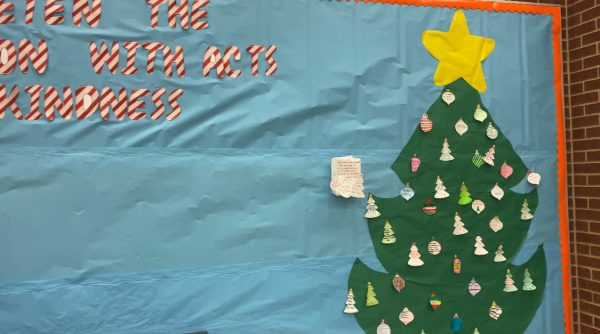 To get into the holiday spirit student council is shining light on positivity through their Christmas Tree hall decoration in the cafeteria this December.