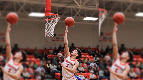 SHOOT HIS SHOT
As the Bearcats take on the Panthers, senior guard Joaquin Pacheco, #1, goes for a basket  Friday, Jan. 24, against Fossil Ridge High School.
Aledo won 53-47.