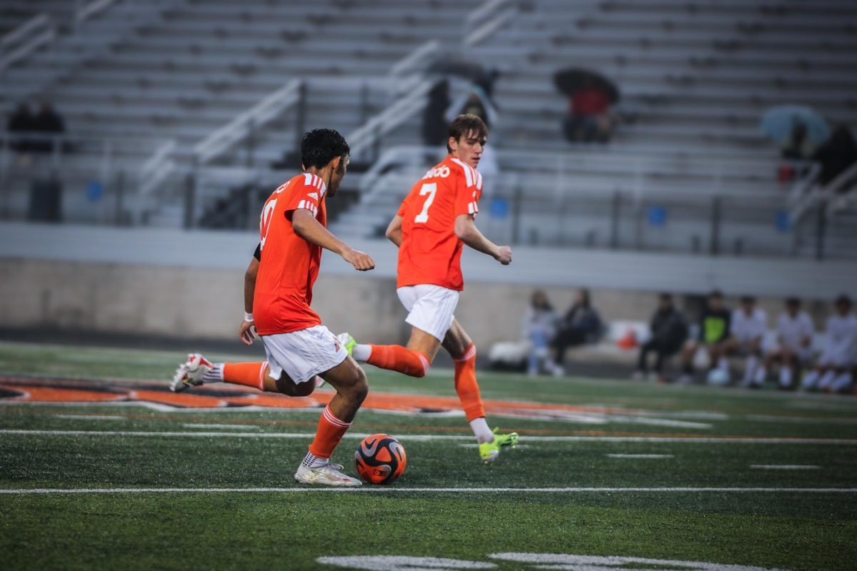 Trapper Davis and Austin  Randriamahefa at Aledo's scrimmage on December 13, 2024.